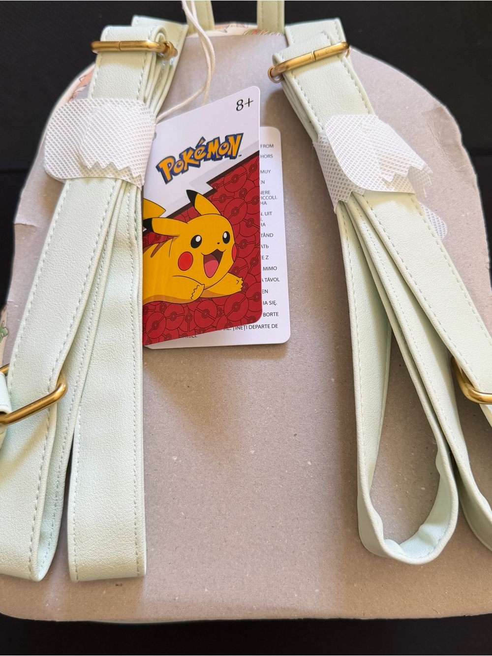 Loungefly Backpack & Wallet Set in Cream with Pikachu & Eevee - Picture 6 of 11